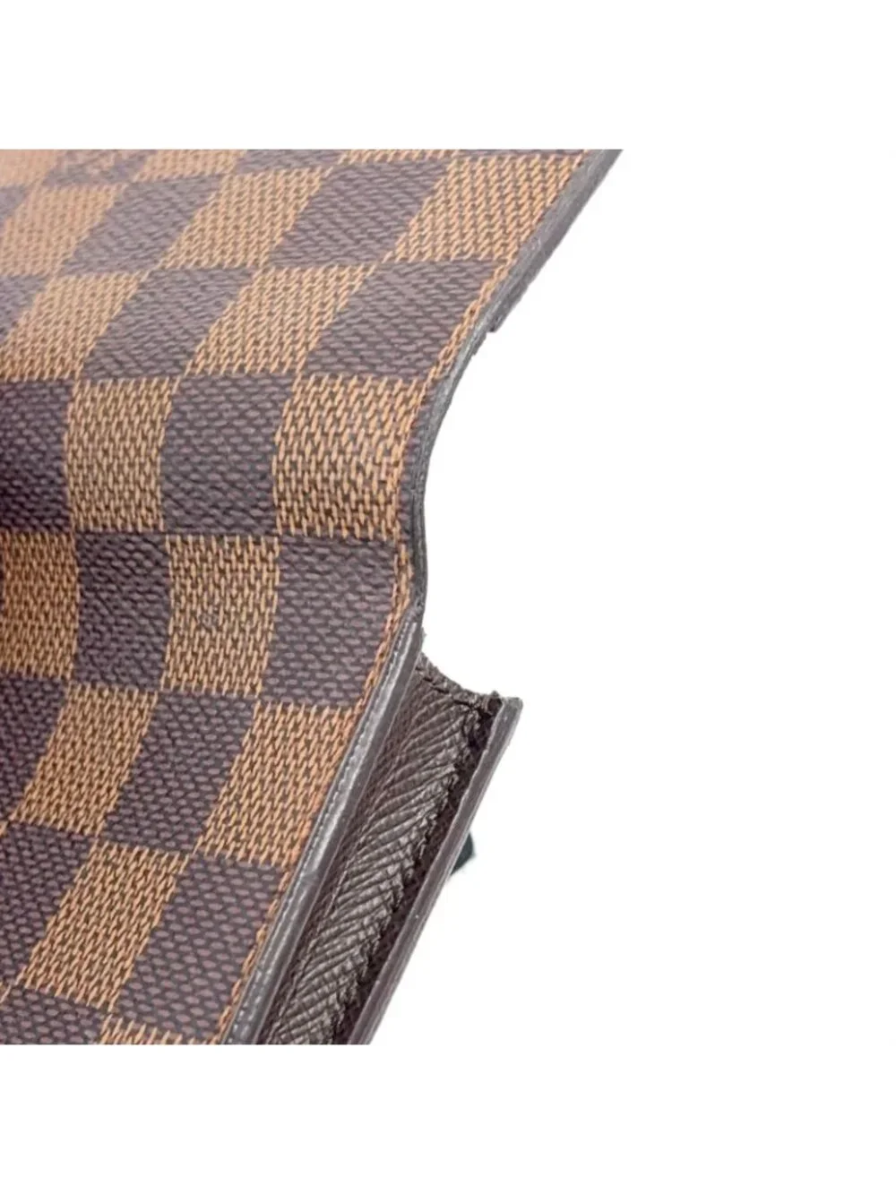 Louis Vuitton Business Card Holder Damier Ebene Leather Brown Case
